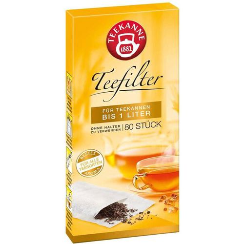 Teekanne Teefilter für Kannen bis 1 Liter – 80 Stück, ohne Halter, kompostierbar