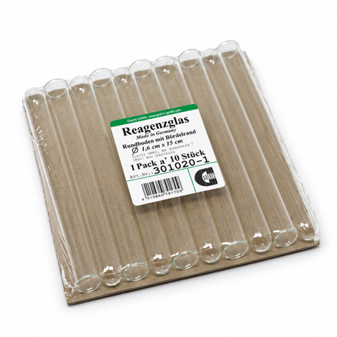 Reagenzgläser Rundboden mit Bördelrand Ø 1,6 x 15 cm, 10 Stück – Mini-Vasen für Floristik & DIY