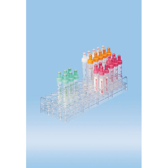 Sarstedt SafeSeal Ständer, 48 Bohrungen, Polycarbonat transparent, autoklavierbar