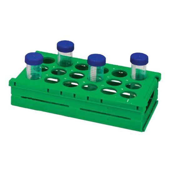 Moonlab® faltbares Zentrifugenröhrchen-Rack für 50 ml | 18 Plätze (6x3) | grün | autoklavierbar | PP