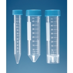 Zentrifugenröhrchen 50 ml mit Schraubdeckel, PP, graduiert, bis 3000 x g, unsteril