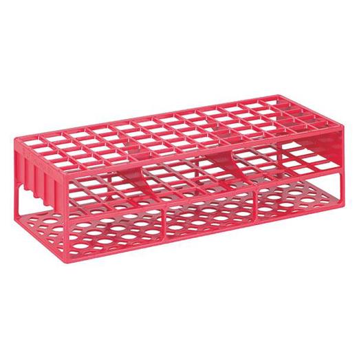 Servoprax Röhrchengestell rot, 60 Löcher, 246 x 101 x 70 mm – Reaktionsgefäß-Ständer für Laborproben