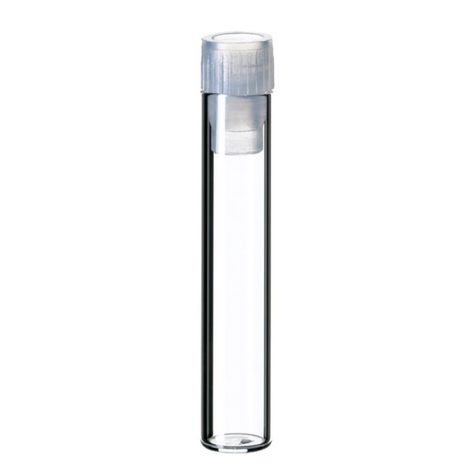 neochrom® Flachbodengläser 1 ml | Klarglas mit 8 mm PE-Stopfen & Einschubsperre | 40 x 8,2 mm | 100 Stück