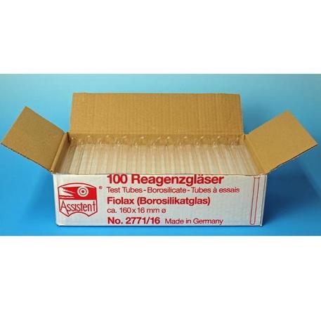Assistent Reagenzgläser FIOLAX 70 x 8 mm, gebördelter Rand, 100 Stück – Borosilikatglas 5:1