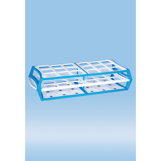 Sarstedt Ständer mit 18 Bohrungen, PP, blau, autoklavierbar | für 50 ml Röhren