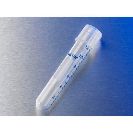 Falcon® 14 mL Reagenzglas mit Rundboden, hochtransparent, PP, graduiert, mit Schnappdeckel, steril (25 Stück/Pack)