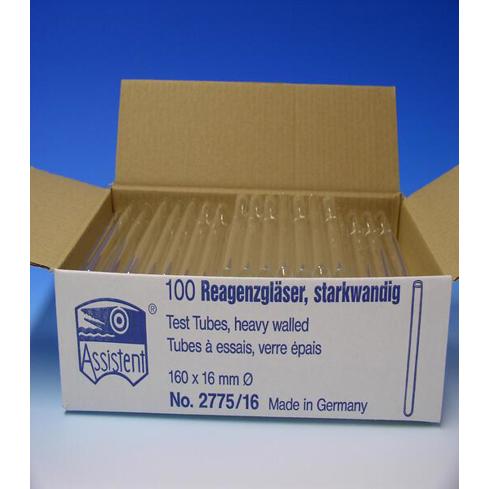 Assistent Reagenzgläser 85x15 mm, 100 Stück – starkwandig, glatter Rand, AR-Glas