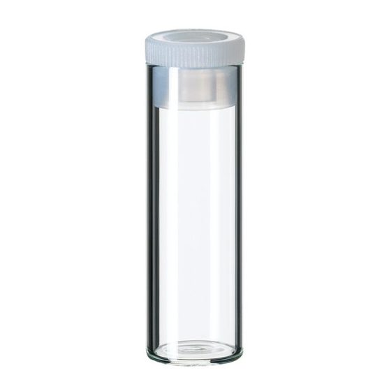 neochrom® Flachbodengläser 4 ml Klarglas | 44,6 x 14,6 mm | 15 mm PE-Stopfen | 100 St./Pack