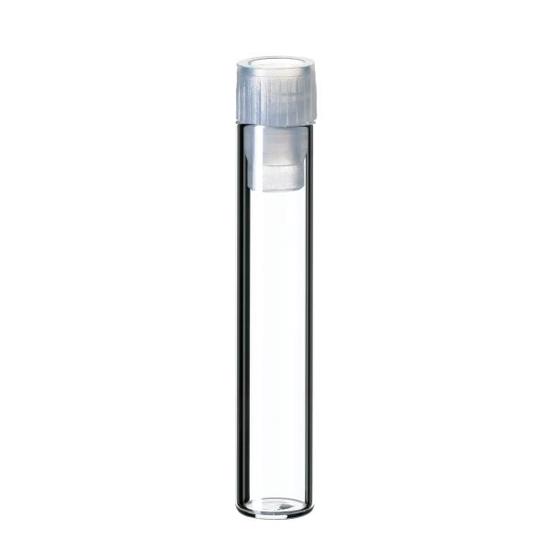 Flachbodenglas 1 ml mit PE-Stopfen | 40 x 8,2 mm | Klarglas | transparent